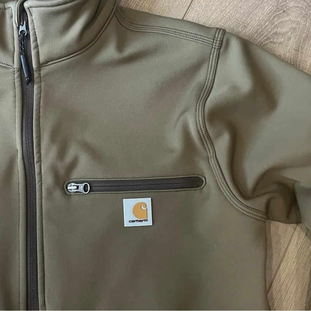 Carhartt‎ 102199 Crowley Jacket Men Small Brown Water Repellent Zip Pocket Nylon - Picture 9 of 16